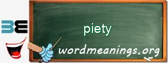 WordMeaning blackboard for piety